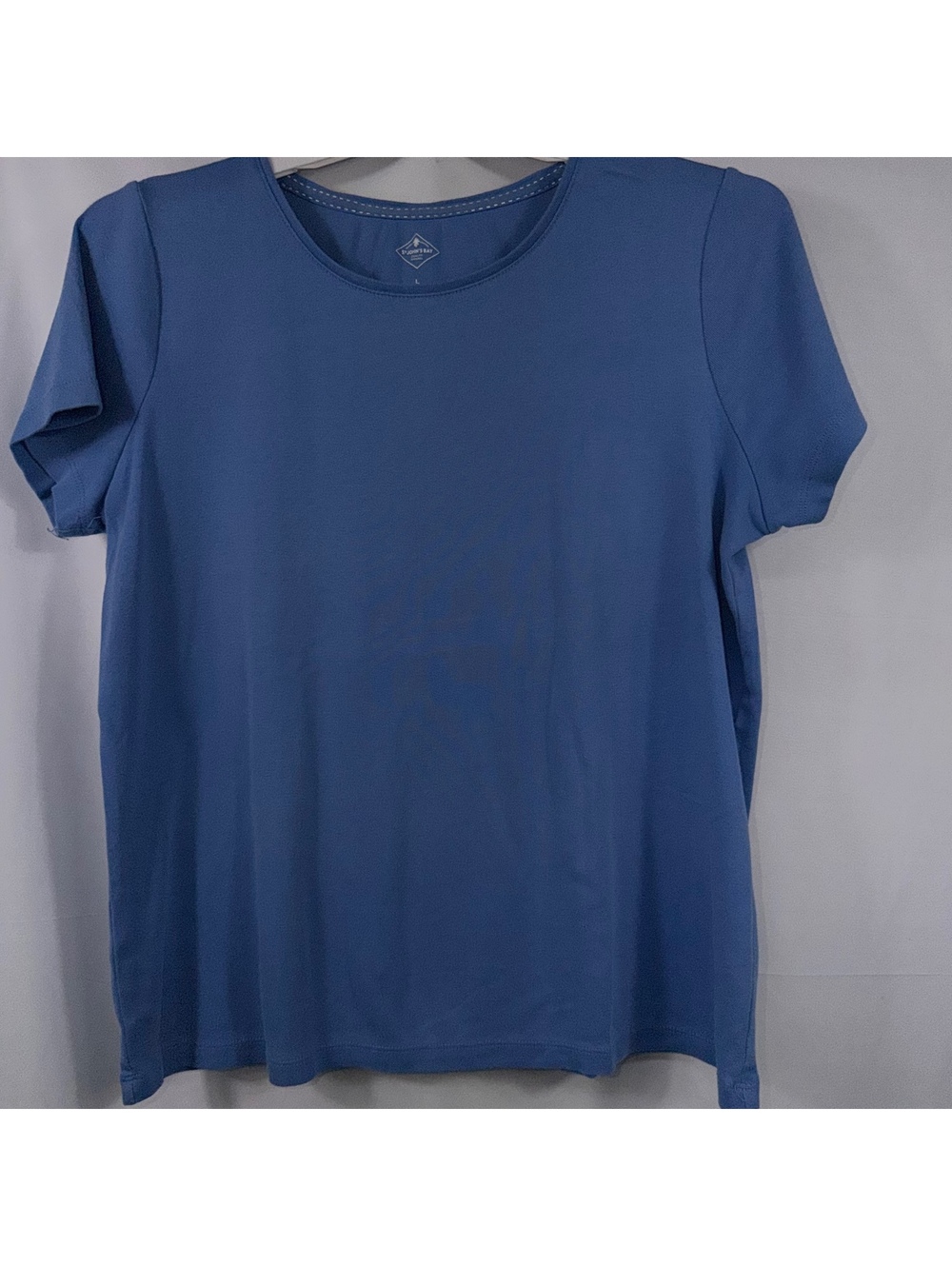 St Johnâs Bay Womenâs L Blue Essential Cotton Tee